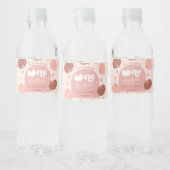 Étiquette Pour Bouteilles D'eau Pink Retro Pumpkin First Birthday Bottle Label (Bouteilles)