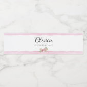 Étiquette Pour Bouteilles D'eau Pink Watercolor Baking Anniversaire (Étiquettes simples)