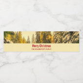Étiquette Pour Bouteilles D'eau Pins couverts de neige Forêt Photo Noël (Étiquettes simples)