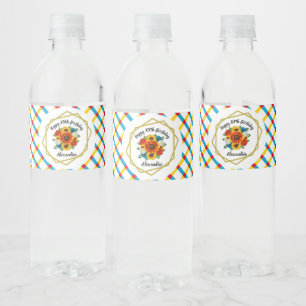 Étiquette Pour Bouteilles D'eau Pique-nique d'été Fleur géométrique
