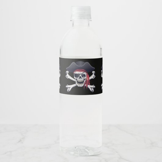 Étiquette Pour Bouteilles D'eau Pirate (Devant)