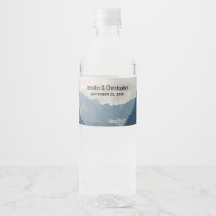 Étiquette Pour Bouteilles D'eau Pittoresque Alpine Mountains Nature Photo Mariage