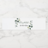 Étiquette Pour Bouteilles D'eau PixDezines Aquarelle Rusttique Verdure Eucalyptus (Étiquettes simples)