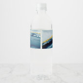 Étiquette Pour Bouteilles D'eau PixDezines Bar Mitzvah, Aquarelle Turquoise (Dos)