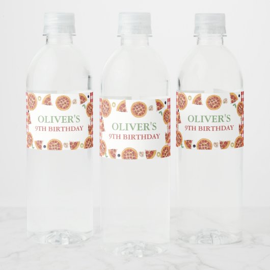 Étiquette Pour Bouteilles D'eau Pizza Party, tranche de plaisir (Bouteilles)