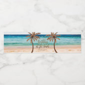 Étiquette Pour Bouteilles D'eau plage anniversaire palmier tropical d'été (Étiquettes simples)