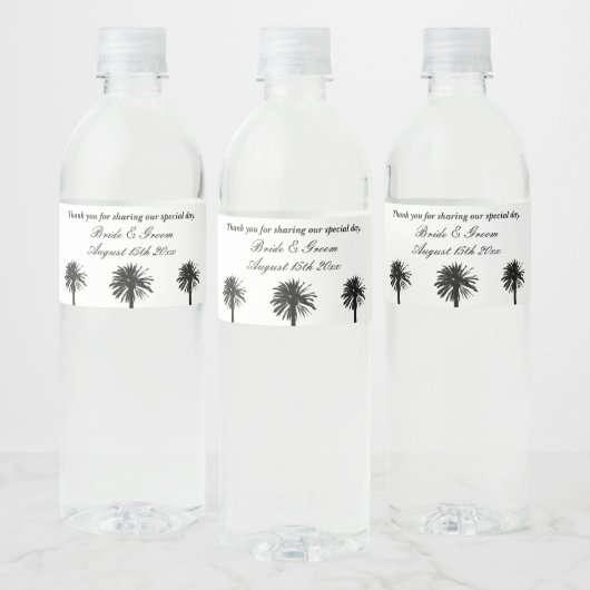 Étiquette Pour Bouteilles D'eau Plage de palmiers extérieur mariage bouteilles d'e (Bouteilles)