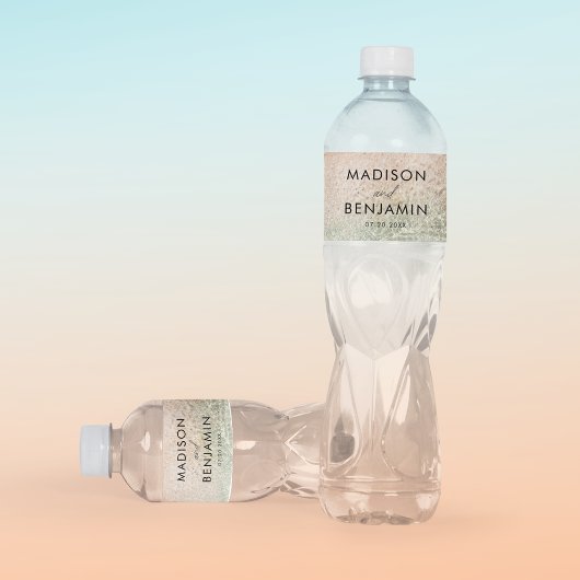 Étiquette Pour Bouteilles D'eau Plage d'été de l'océan Côtier Destination Mariage