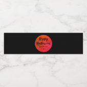 Étiquette Pour Bouteilles D'eau Pleine lune Orange Black Typographie Happy Hallowe (Étiquettes simples)
