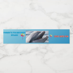 Étiquette Pour Bouteilles D'eau Plongez dans la joie Dolphin Splash