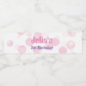 Étiquette Pour Bouteilles D'eau Points rose pastel Anniversaire (Étiquettes simples)