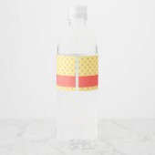 Étiquette Pour Bouteilles D'eau Pois roses sur jaune (Dos)