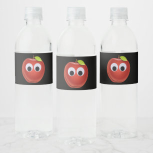 Étiquette Pour Bouteilles D'eau Pomme, fruit rouge aux yeux de dieu - Personnalisé