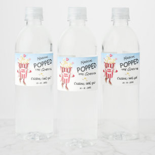 Étiquette Pour Bouteilles D'eau Pop La Question Popcorn Fiançailles