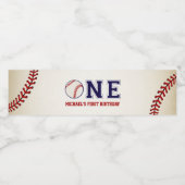 Étiquette Pour Bouteilles D'eau Premier anniversaire du baseball (Étiquettes simples)