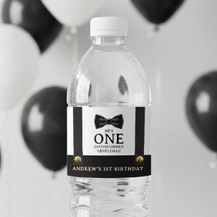 Étiquette Pour Bouteilles D'eau Premier anniversaire d'un garçon distingué