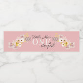 Étiquette Pour Bouteilles D'eau Premier anniversaire petit manque un derful floral (Étiquettes simples)