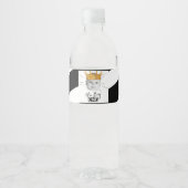 Étiquette Pour Bouteilles D'eau Premier anniversaire Photo moderne noir blanc (Devant)