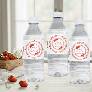 Étiquette Pour Bouteilles D'eau Premier anniversaire Red Lace Berry