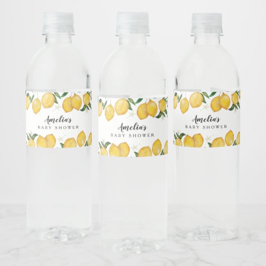 Étiquette Pour Bouteilles D'eau Prêt à la pop, baby shower à thème citron (Bouteilles)