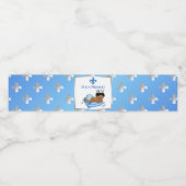 Étiquette Pour Bouteilles D'eau Prince Royal Bébé Bleu & Argent Fleur Coussin de l (Étiquettes simples)