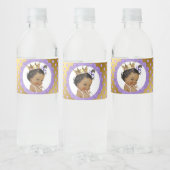 Étiquette Pour Bouteilles D'eau Princess African American Crown Gold Lavender (Bouteilles)