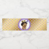 Étiquette Pour Bouteilles D'eau Princess African American Crown Gold Lavender (Étiquettes simples)