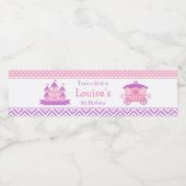 Étiquette Pour Bouteilles D'eau Princesse Anniversaire rose et violet (Étiquettes simples)