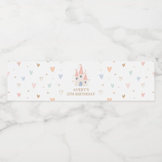 Étiquette Pour Bouteilles D'eau Princesse Fille Fête d'anniversaire (Étiquettes simples)