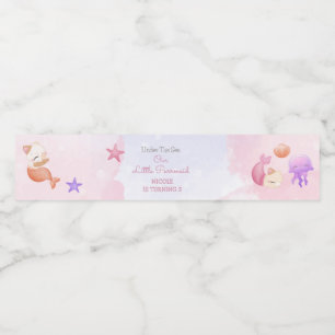 Étiquette Pour Bouteilles D'eau Purmaid chat sirène mignonne fille anniversaire