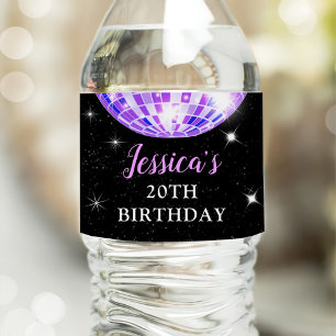 Étiquette Pour Bouteilles D'eau Purple Disco Dans Son Anniversaire