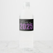 Étiquette Pour Bouteilles D'eau Purple Glitter Classe de 2025 (Devant)
