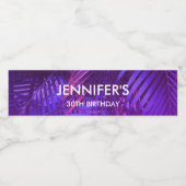 Étiquette Pour Bouteilles D'eau Purple Palm Leaf Water Bottle Label (Étiquettes simples)