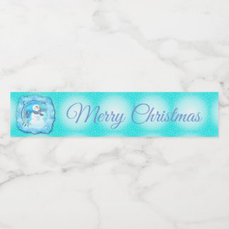 Étiquette Pour Bouteilles D'eau Quelqu'Un T'Aime Un Snowman Émotionnel