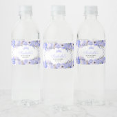 Étiquette Pour Bouteilles D'eau Quinceanera Florale Bleu Périwinkle (Bouteilles)