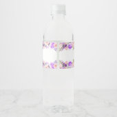 Étiquette Pour Bouteilles D'eau Quinceanera florale rose et violet (Dos)
