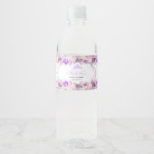 Étiquette Pour Bouteilles D'eau Quinceanera florale rose et violet (Devant)