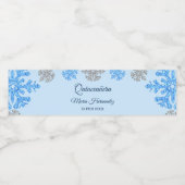 Étiquette Pour Bouteilles D'eau Quinceañera Ice Blue Silver Winter Snowflake (Étiquettes simples)