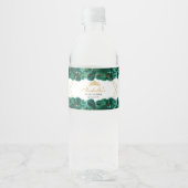Étiquette Pour Bouteilles D'eau Quinceanera verte Emeraude (Devant)