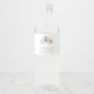 Étiquette Pour Bouteilles D'eau Rainbow Unicorn Magique Birthday Cute Minimalist