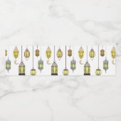 Étiquette Pour Bouteilles D'eau Ramadan Kareem Crescent Lanterns Moubarak Islamiqu (Étiquettes simples)