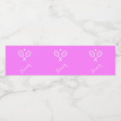 Étiquette Pour Bouteilles D'eau Raquettes de tennis et boule rose (Étiquettes simples)