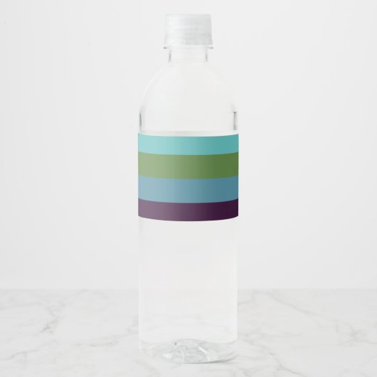 Étiquette Pour Bouteilles D'eau Rayures d'harmonie côtière (Devant)