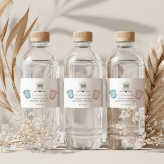 Étiquette Pour Bouteilles D'eau Réception de bébé hockey, révélation du sexe de ho