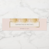 Étiquette Pour Bouteilles D'eau Réception de mariage moderne Blush Gold (Étiquettes simples)