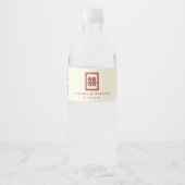 Étiquette Pour Bouteilles D'eau Rectangle classique Double Bonheur Mariage chinois (Devant)