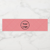 Étiquette Pour Bouteilles D'eau Red and white checker board pattern (Étiquettes simples)