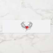 Étiquette Pour Bouteilles D'eau Red Angel Coeur avec ailes (Étiquettes simples)