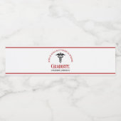 Étiquette Pour Bouteilles D'eau Red Black Médicale School Custom Graduation Party (Étiquettes simples)