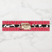 Étiquette Pour Bouteilles D'eau Red Cowboy, fête d'anniversaire occidentale (Étiquettes simples)